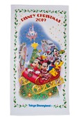 ワイドバスタオル 3,400円｜縦約150×横約80cm｜東京ディズニーリゾート「ディズニー・クリスマス」2019｜販売店舗：東京ディズニーランド「グランドエンポーリアム」