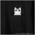 【宝島チャンネル・キャラクターTシャツ】夜は猫といっしょ キュルガ ポケットTシャツ