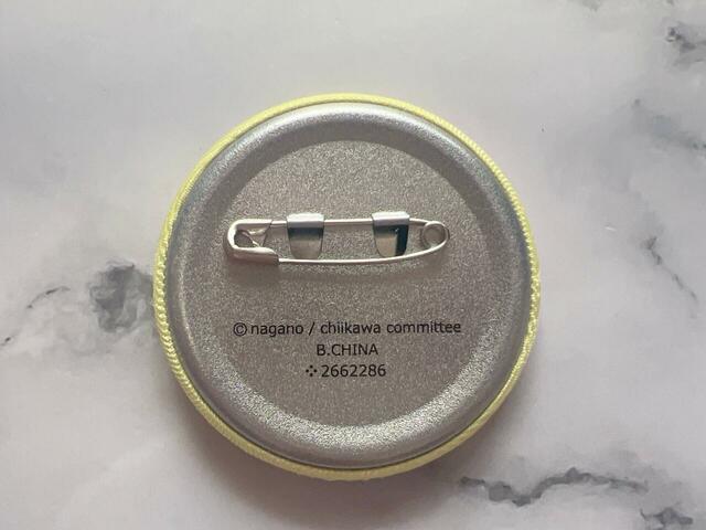 裏面に安全ピン付き