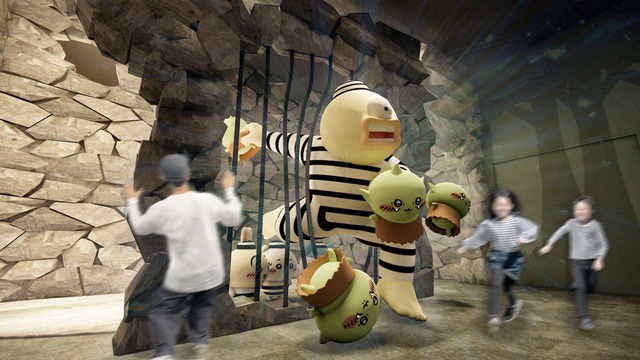 【ちいかわパーク】作品に登場するさまざまな場面をモチーフにした展示が点在する体験展示エリア