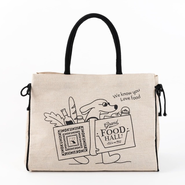 【紀ノ国屋「グランドフードホールコラボバッグ」ブラック Mサイズ】ブラックはMサイズのみの展開です