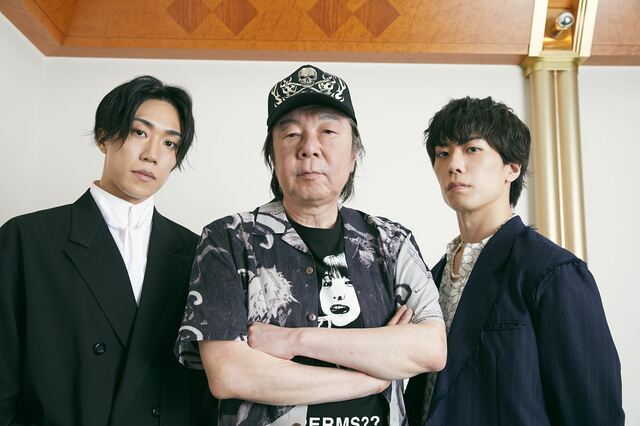 古田新太（中央）、早乙女太一（左）、早乙女友貴（右）　