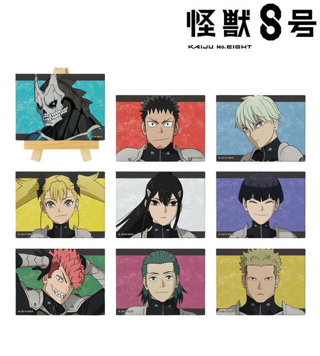 『怪獣８号』トレーディングミニキャンバスボード：単品 ¥990(税込), BOX ¥8,910(税込)種類：全6種　サイズ：（約）85×63mm