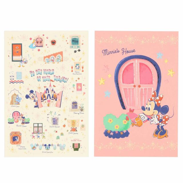 ポストカード＆クリアホルダー 700円｜東京ディズニーリゾート内の窓やドアがデザインされたグッズ｜販売店舗：東京ディズニーランド「ホームストア」、東京ディズニーシー「エンポーリオ」｜発売日：2023年10月12日（木）