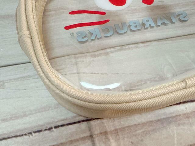 クリア素材と合成皮革生地のコンビ