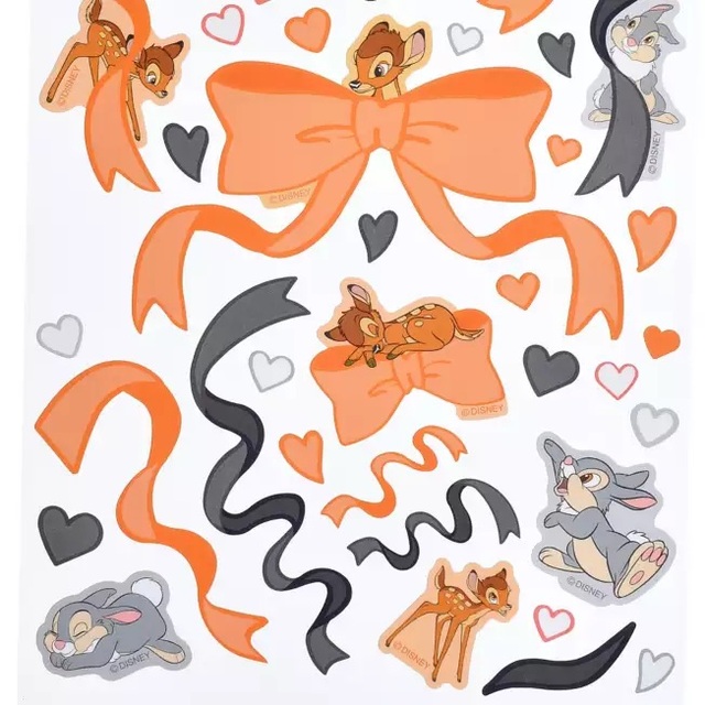 バンビ、とんすけ、フラワー シール・ステッカー リボン Sticker Collection 350円