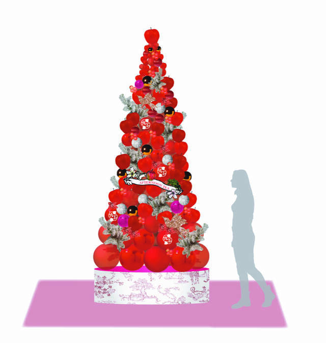 【Afternoon Tea LIVING】高さ3メートルのビッグアップルツリーがアトレ恵比寿 フォンテーヌ広場に登場