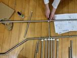 【ニトリ伸縮ステンレス洗濯機ラック】部品はすべて個包装されており、袋に番号が記載されているので説明書を見ながら順番に進められます◎