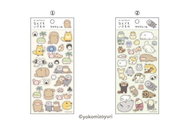 【郵便局 / なんでもいきもの】クリアシール(2種) 各440円