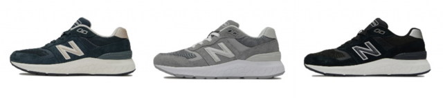 商品名:FRESH FOAM 880v6 カラー(左から): MENS BLACK(BK6)、 GLAY(CG6)、NAVY(NR6) 価格 :¥13,200(税込)