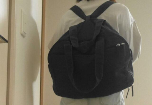 【ベルメゾン　モッテミー荷造り上手な3WAYボストンバッグ】リュックタイプは両手が空くので活動的に過ごせます