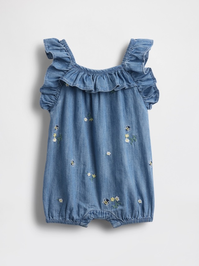 デニム ラッフルフリル ショートカバーオール 5,990円