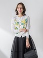 【ビアッジョブルー「Mimosa Embroidery Cardigan」】価格:23,100(カラー:ホワイト、ベージュ)