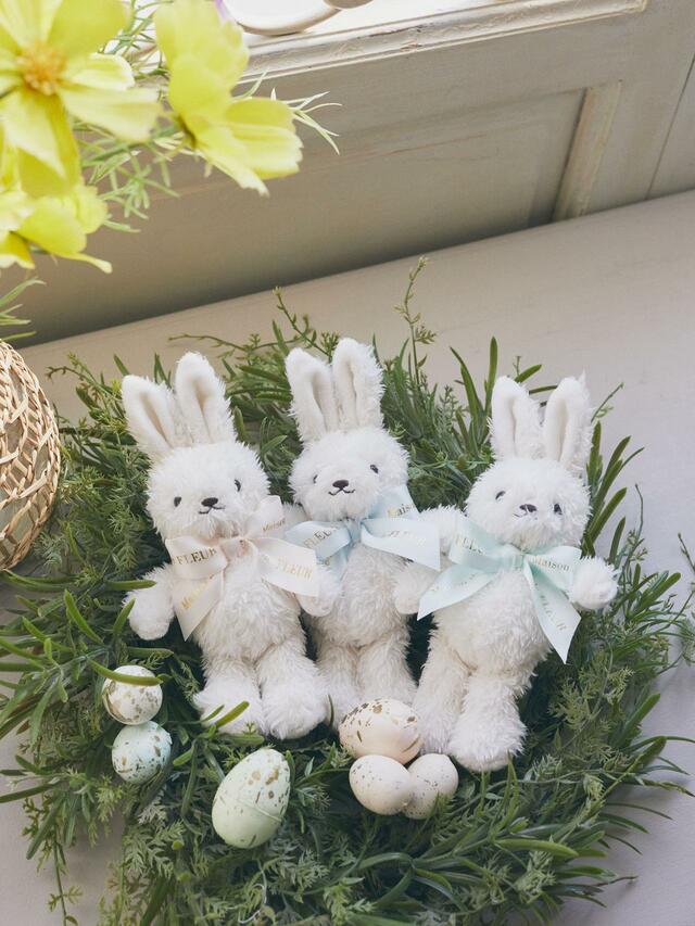 フラワーラビットチャーム  カラー：Pink/Sax/Mint  価格　：￥3,199