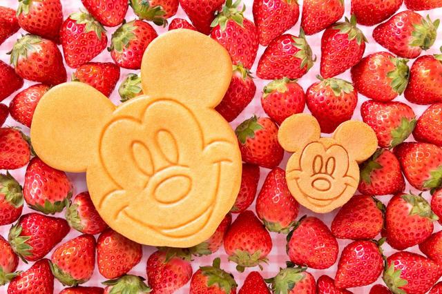 左がレストランで販売中の「ミッキーカステラケーキ(ストロベリー)」、右がお土産の「カステラケーキ」