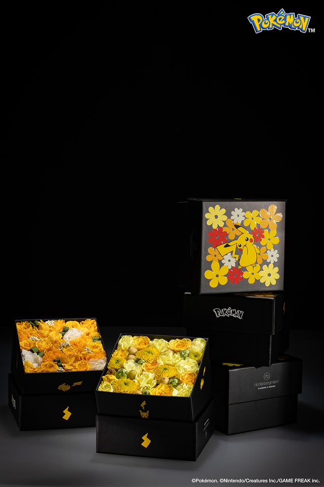 【Nicolai Bergmann × Pokémon フラワーボックス】ピカチュウ フレッシュフラワーボックス／プリザーブドフラワーボックス