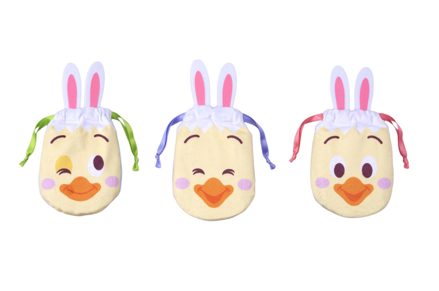 きんちゃく 1,700円｜3枚セット、(耳含まず)縦約16.5×横約13.5cm｜販売場所：東京ディズニーシー ショップ「エンポーリオ」｜発売日：2019年4月1日（月）｜東京ディズニーリゾート（東京ディズニーランド／東京ディズニーシー）「ディズニー・イースター」お土産グッズ2019