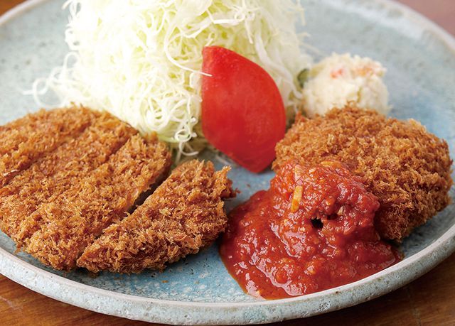 関西とんかつの名店8／とんかつのますいや（今福鶴見）　ヘレカツと貝柱のクリームコロッケ 1450円