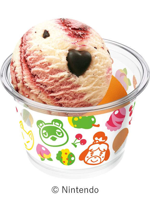 「どうぶつの森 ダブルカップ(B)」<価格:スモールダブル 510円/レギュラーダブル 760円(税込)>【どうぶつの森とサーティワンが初コラボ!7月の新作「どうぶつの森 夏の島 ごちそうアイス」は、サカナが泳ぐ爽やかな夏の島フレーバー!】