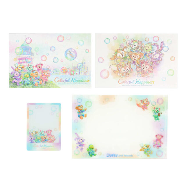 ポストカード＆クリアホルダー 850円｜東京ディズニーシー「ダッフィー＆フレンズ20周年：カラフルハピネス」スペシャルグッズ｜販売開始：2025年4月8日（火）