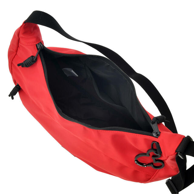 ミッキー ショルダーバッグ カラビナ付き ハーフムーン レッド パラコード Casual Bag 4,000円