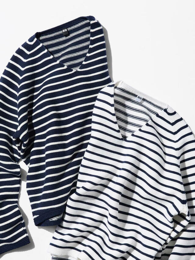 「3DコットンリラックスVネックセーター」2,990円（税込）