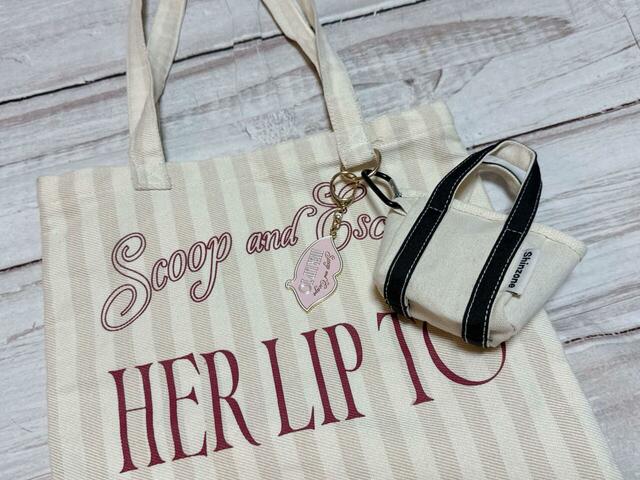 手持ちのトートバッグにつけてみました。かわいい!