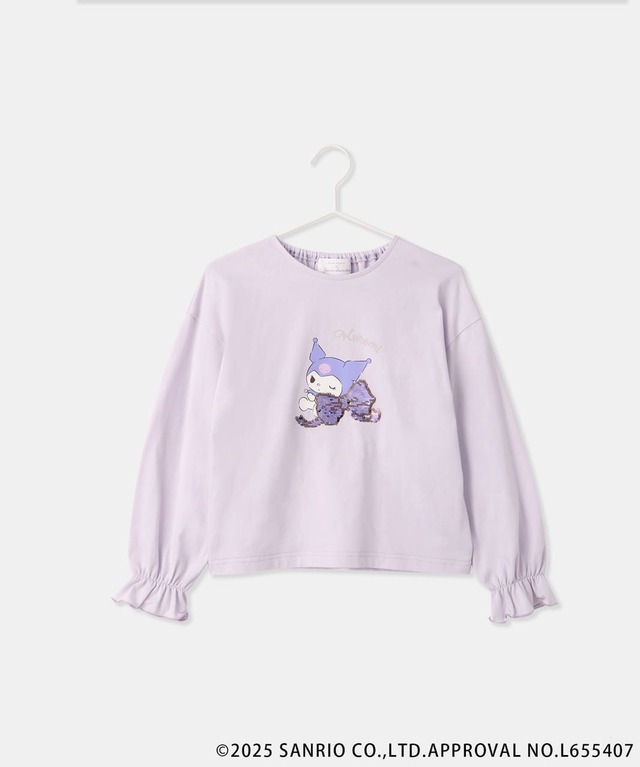 【サンリオキャラクターズ×ロペピクニック】「【KIDS】スパンコールトップス」カラー:パープル(クロミ)、サイズ:S/M/L ¥3,850