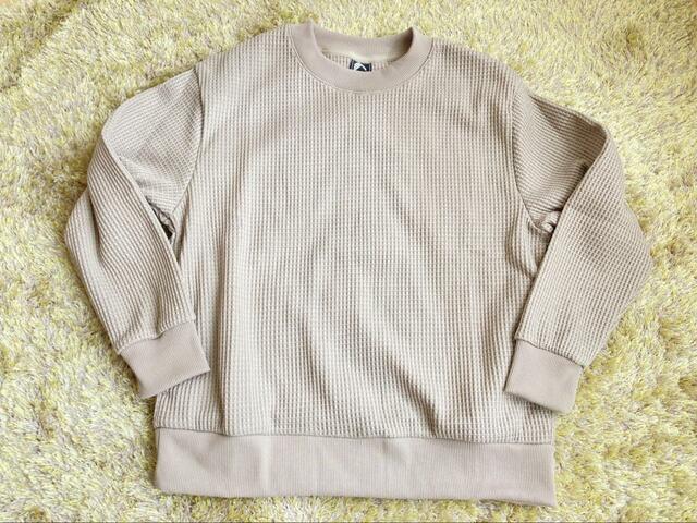 【ワークマン レディースウォームワッフルクルーネック】【ワークマン レディースウォームワッフルクルーネック】裏起毛で暖かい！