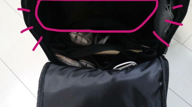 【無印良品 ナイロンバッグインバッグ】深さのあるリュックに入れてみると上部に余裕ができ、サッと手を入れて荷物を取り出せる快適な設計に！