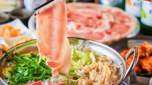 【三元豚しゃぶしゃぶ】と【韓国料理15品】食べ放題プラン