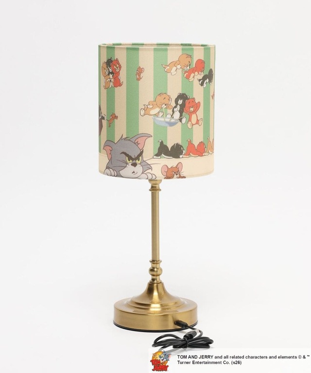 【トムとジェリー×niko and ...】「ランプ」6,930円／グリーンのストライプがアクセントのヴィンテージライクなランプ