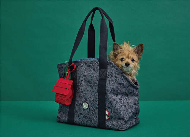 【Kipling×PEANUTS】開口部のワンサイドを斜めにした「アートエムペットバッグ」