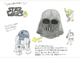 ダース・ベイダーにワンピース「レッドブル・フルーグタグ」出場飛行機の絵コンテ/STAR WARS号
