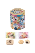 アソーテッド・クッキー 1,200円｜縦約12×横約12×高さ約13cm｜内容量：18個（プリントクッキー8個、チョコインクッキー10個）｜東京ディズニーリゾート35周年“Happiest Celebration! ”スペシャルグッズ
