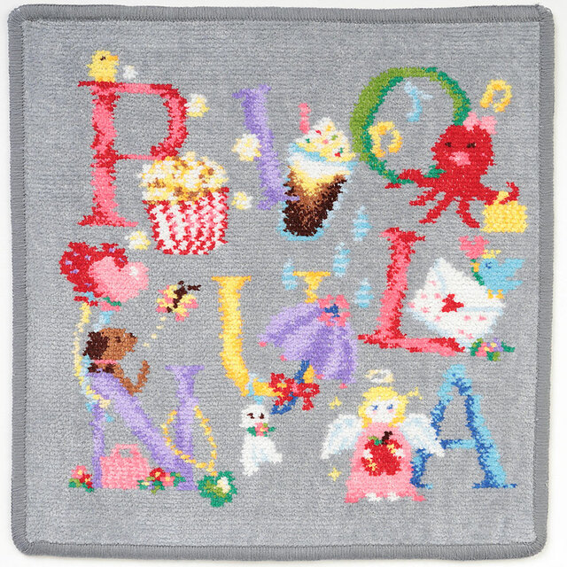 【フェイラー×ピオヌンナル「PIOFUL」】ハンカチ 各¥2,970(税込) 約25×25cm/ライトグレー×グレー