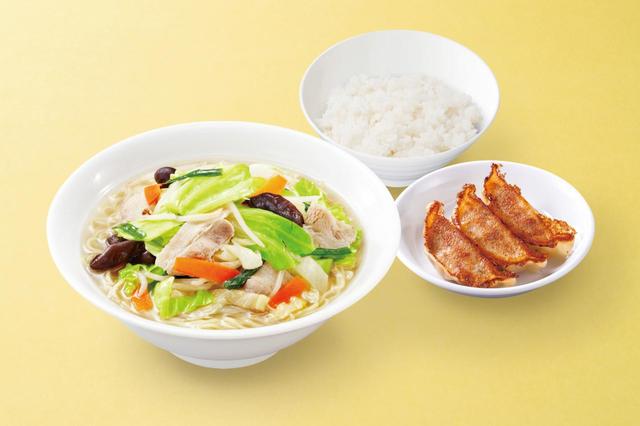 ランチ野菜たっぷり塩たんめんセット　本体価格740円（税込価格814円）