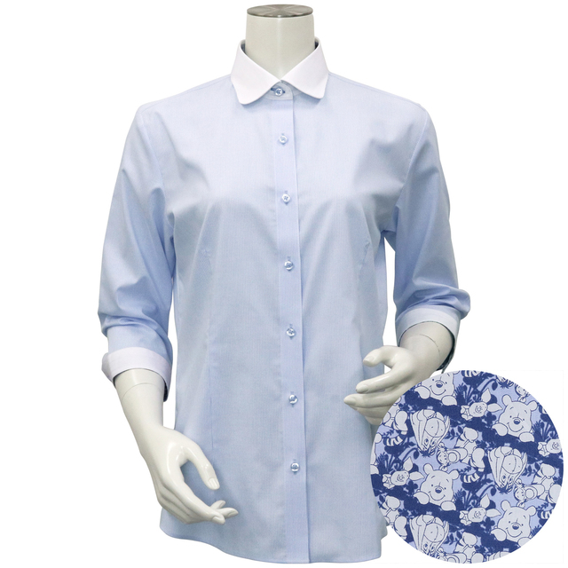 くまのプーさん / レディース 七分袖(バンダナ付)