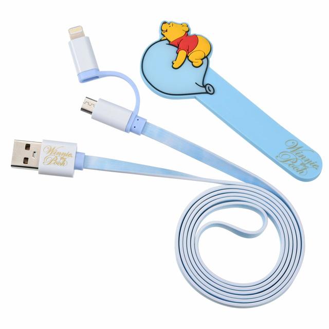 プーさん iPhone/micro USB用USBコード 2in1 コードバンド付き POOH'S BALLOON 2,640円