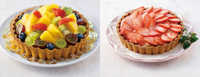 「果実工房ありさか　フルーツタルト（ミックス）/いちごタルト」5号 各￥3,024（税・送料込）※バッグは付きません