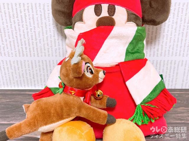 トナカイのぬいぐるみバッジ着用例