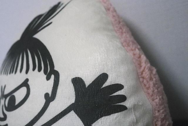 【salut!】クッションブランケット／裏側のピンクのもこもこ地も可愛い