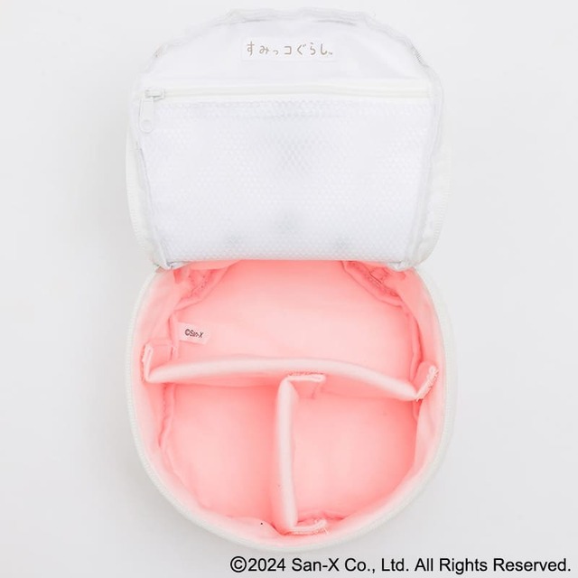 『すみっコぐらし ふわふわおすわりポーチ しろくまver.』動かせる仕切りつき