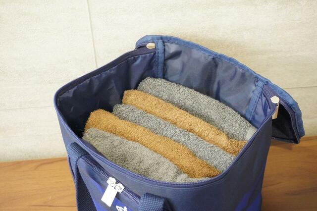 タオルなどを収納しても