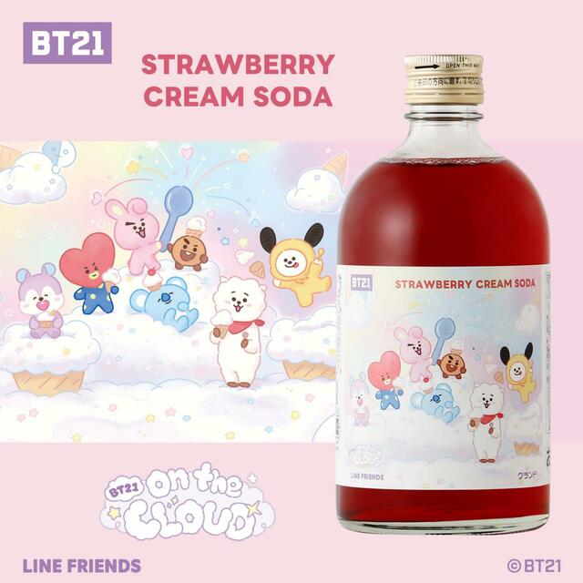 「STRAWBERRY CREAM SODA（BT21 Limited Edition）」＜2,990円（税込）＞【BT21の新シリーズ「On the Cloud」デザイン限定ラベルのお酒が登場】
