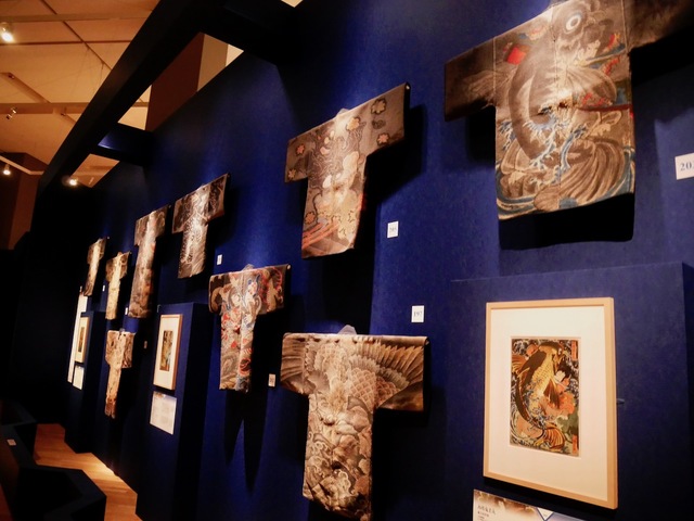 火消半纏の展示風景　江戸時代・19世紀 東京国立博物館蔵