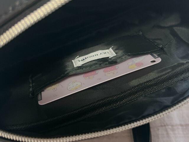 内側のポケットは交通系ICカードが入るサイズ感