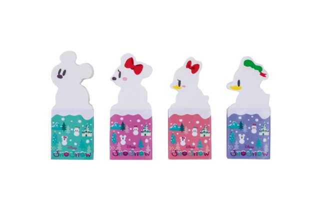 ケシゴムセット 600円|高さ約6.5×幅約2.5×奥行き約1cm 4個セット|東京ディズニーリゾート「ディズニー・クリスマス」2019|販売店舗:東京ディズニーランド「グランドエンポーリアム」、東京ディズニーシー「エンポーリオ」