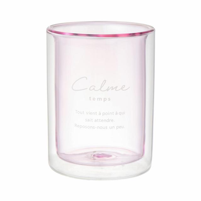 「ストレート ダブルウォールグラス」ピンク：1,200円（税込）