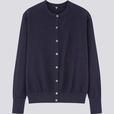 UVカットスーピマコットンクルーネックカーディガン（長袖）NAVY